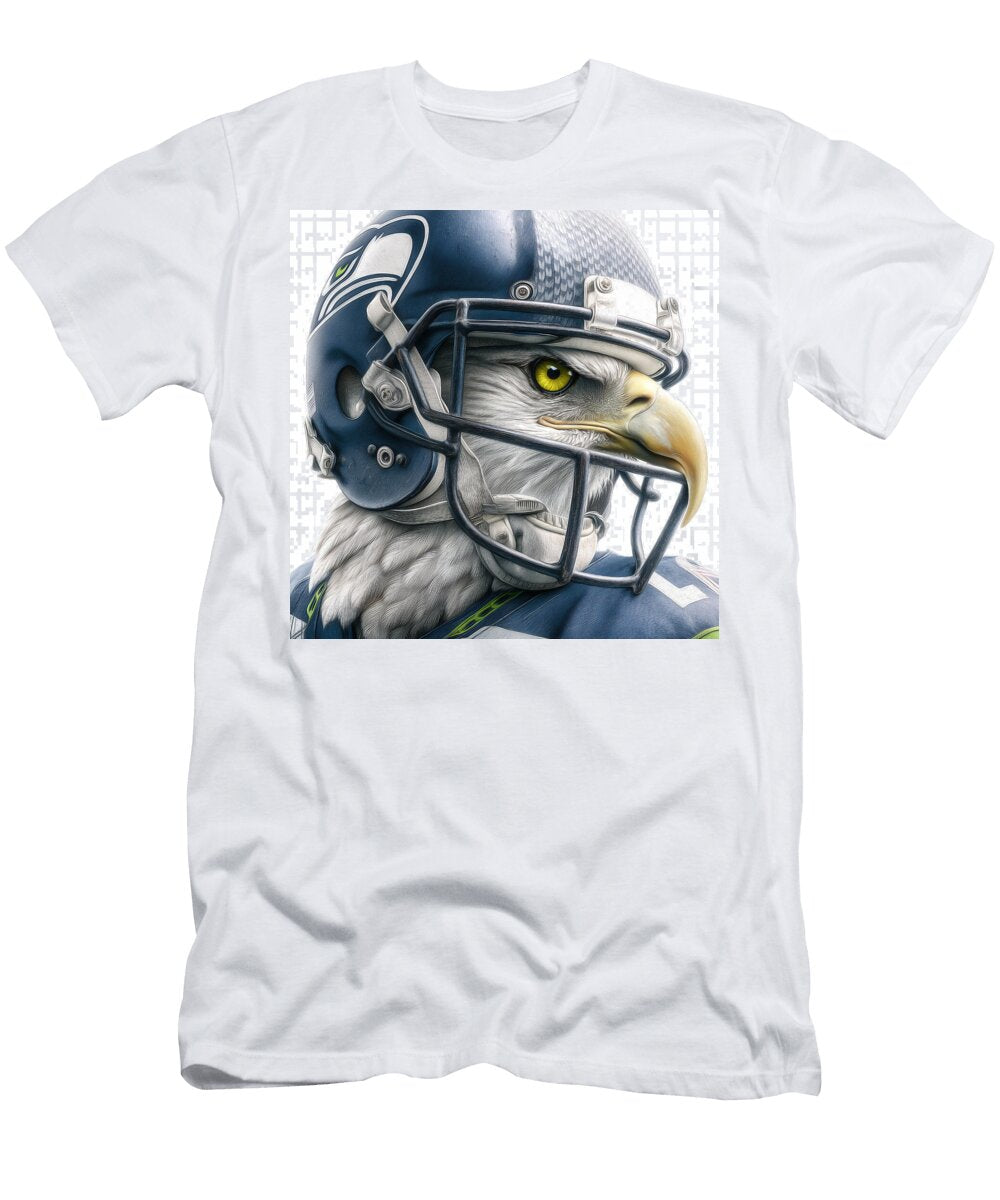 Seahawk in Football Helmet Wes and Dotty Weber T-Shirt