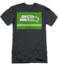 Seahawks Logo Art Painted on Football Field Grass in White Design Turnpike T-Shirt