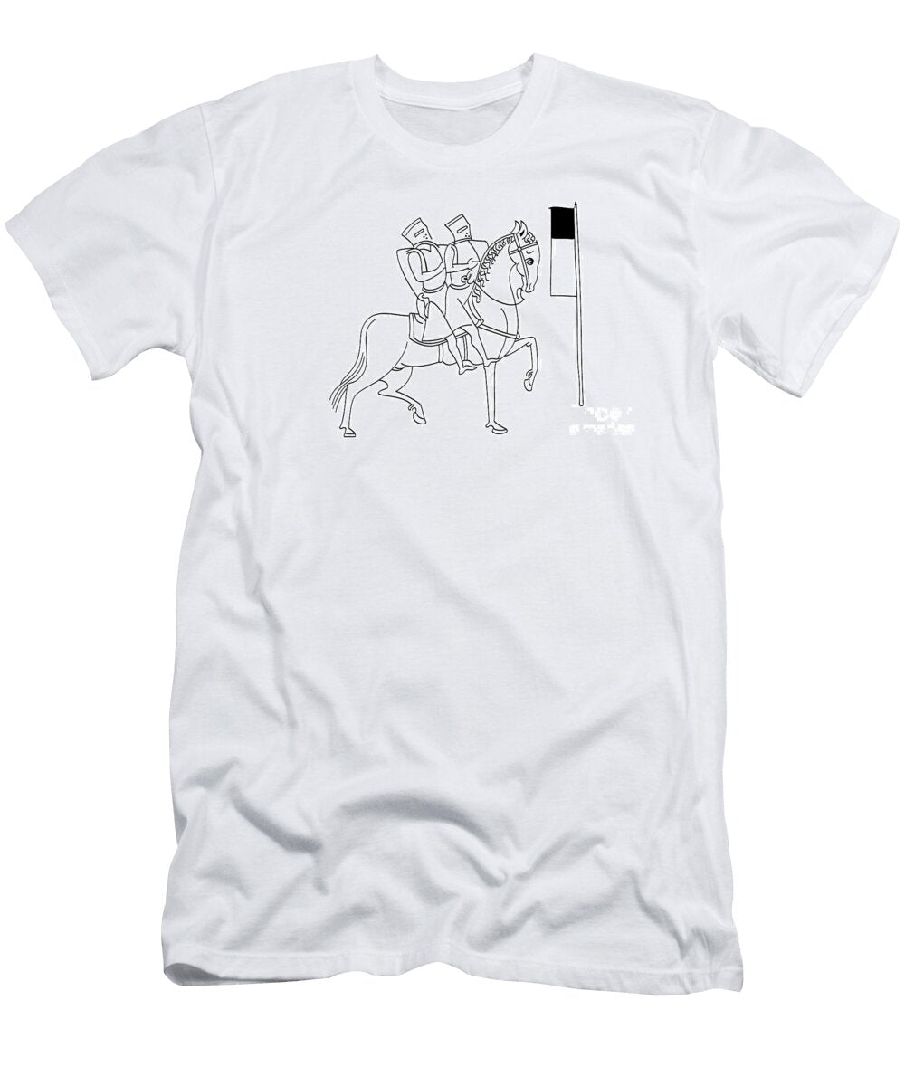 Seal of the Knights Templar with the Banner Two Knights Riding on a Horse Peter Hermes Furian T-Shirt