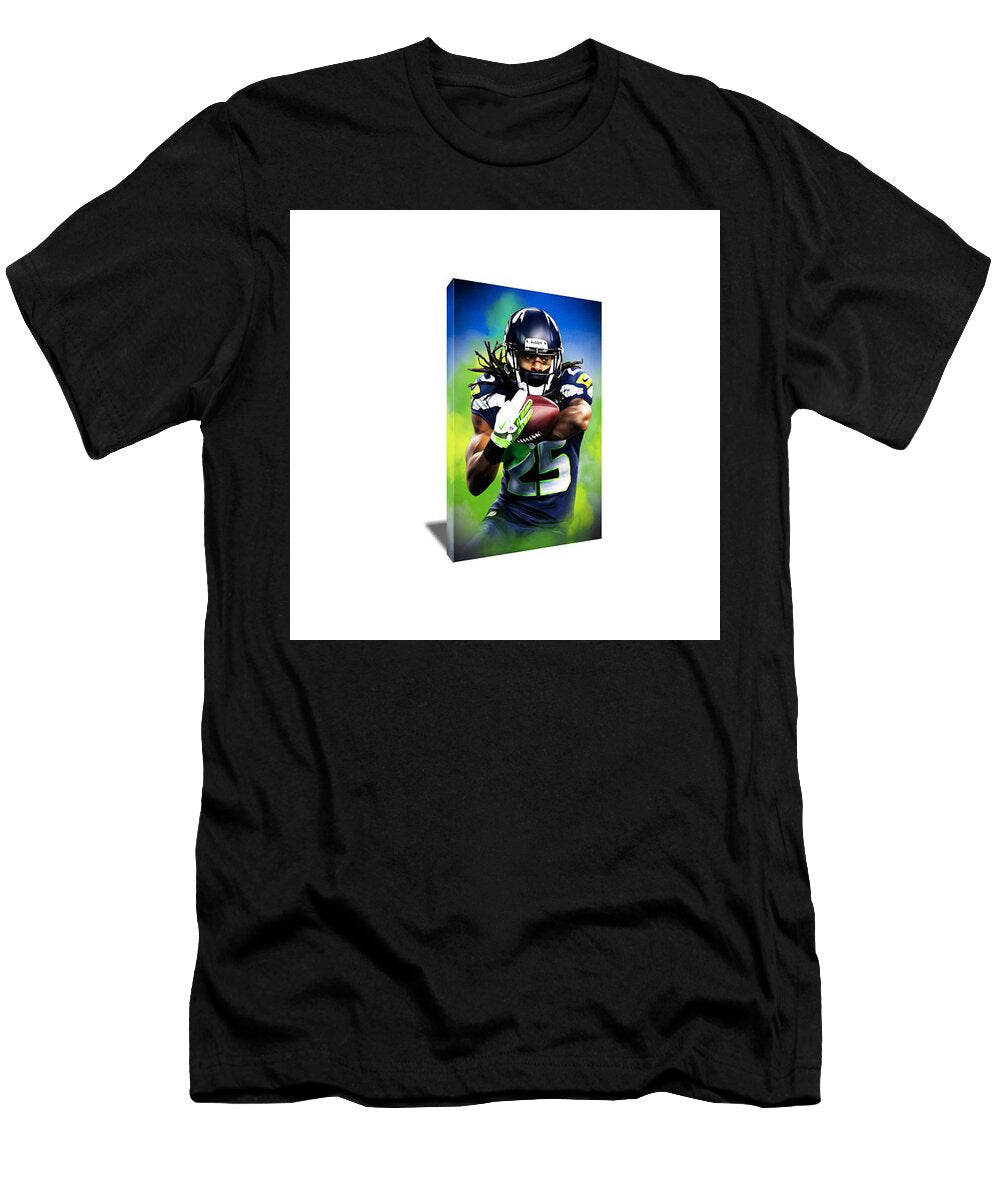 Seattle Seahawks Cornerback Ninja Richard Sherman Canvas Art Artwrench Dotcom T-Shirt
