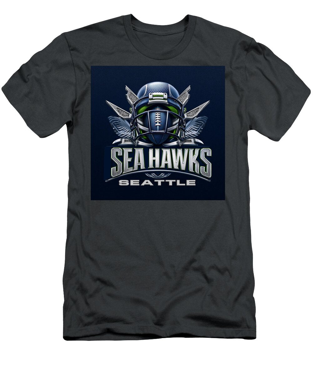 Seattle Seahawks Football Helmet Design Kevin Walker and Pixel Reverie T-Shirt