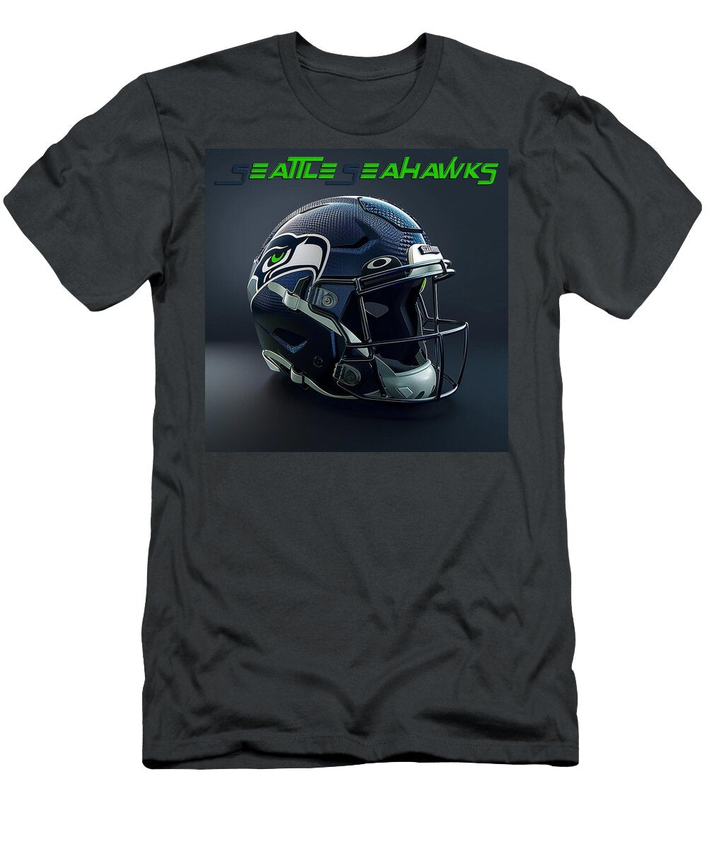 Seattle Seahawks Football Helmet Kevin Walker and Pixel Reverie T-Shirt