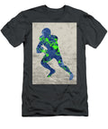 Seattle Seahawks Running Back Football Player Paint Splatters Abstract Portrait Design Turnpike T-Shirt