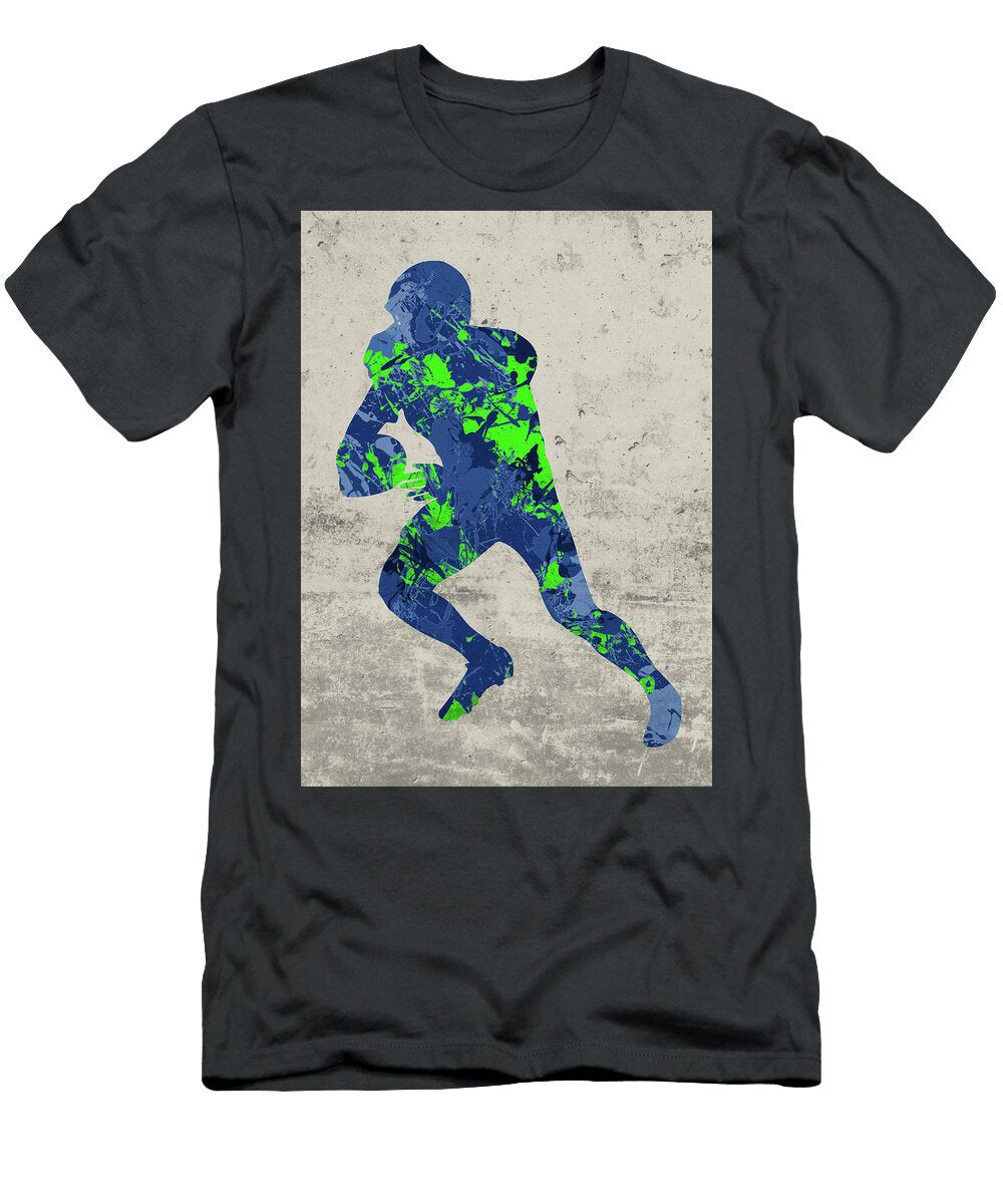Seattle Seahawks Running Back Football Player Paint Splatters Abstract Portrait Design Turnpike T-Shirt