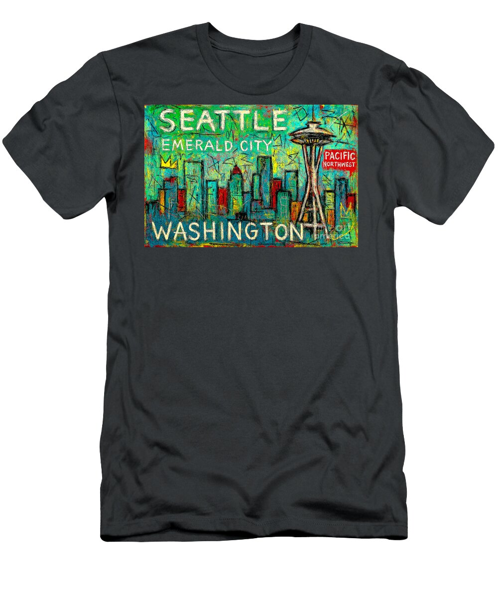 Seattle Washington Inspired By Jean Michel Basquiat 20251013b Wingsdomain Art and Photography T-Shirt