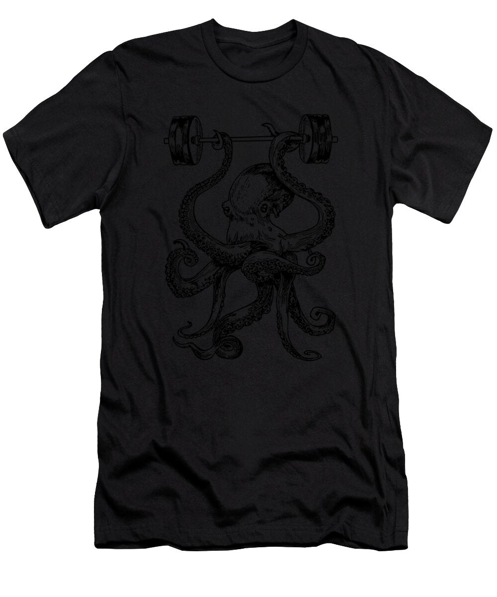 Seembo Octopus Weight Lifting Barbells Fitness Scott Palmer T-Shirt