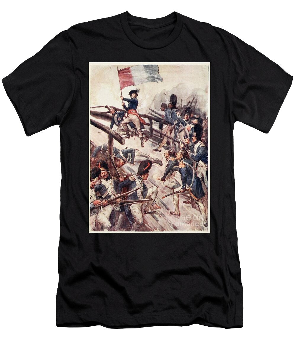 Seizing a Flag He Himself Led His Men Across the Bridge Plate From the Story of France By Mary Macgregor 1920 William Rainey T-Shirt