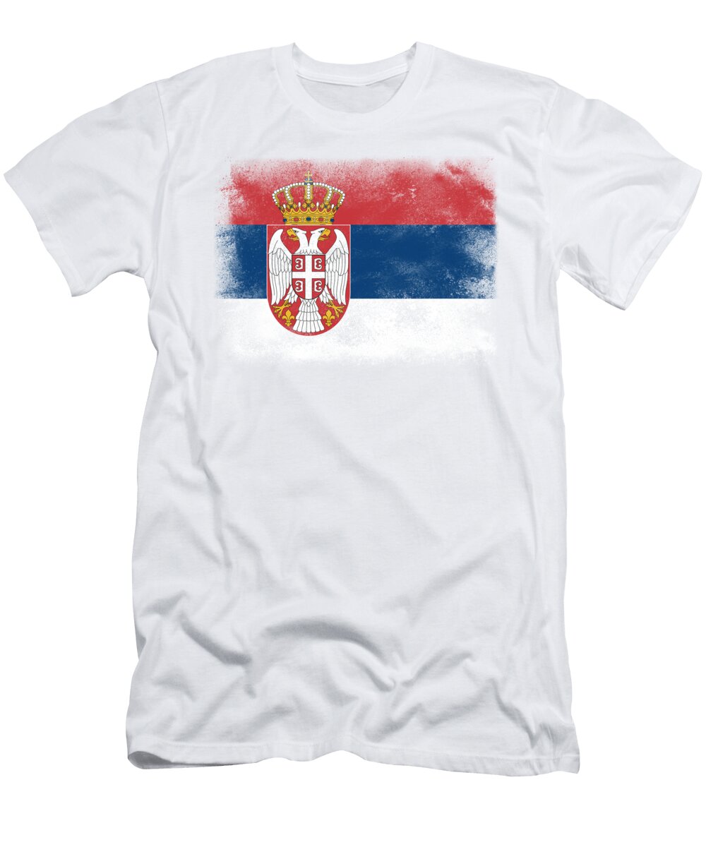 Serbia Flag Psychoshadow Art T-Shirt