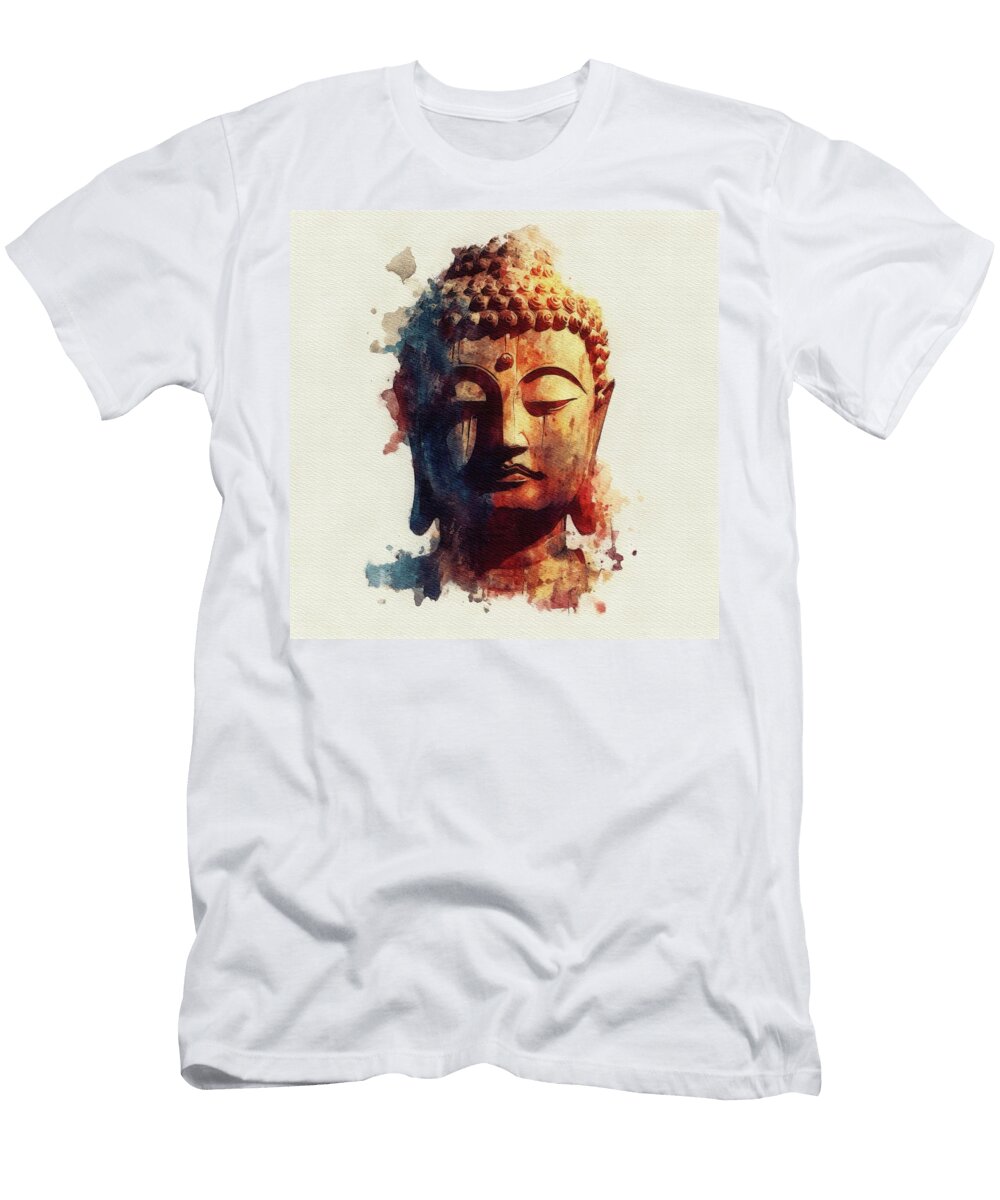 Serene Buddha Watercolor Art Pierre Blanchard T-Shirt
