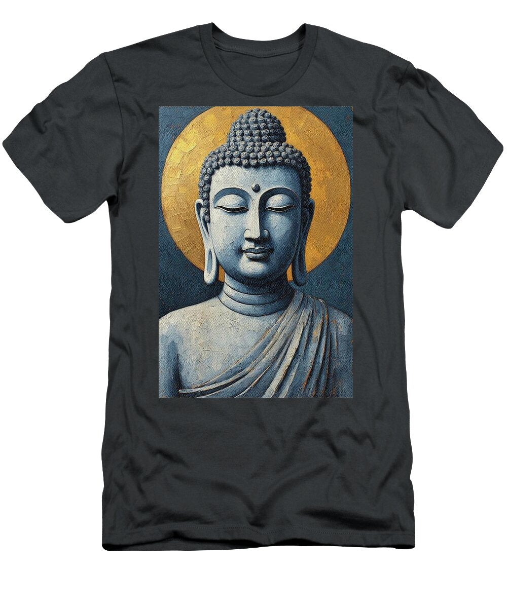 Serene Buddha with Golden Halo Abel Bold T-Shirt