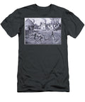Sergeant Cooper and Two Comrades Dashing Off Under Enemy Fire After Setting Fire to a Farmhouse and Several Ricks Dcm Leslie Mosley T-Shirt