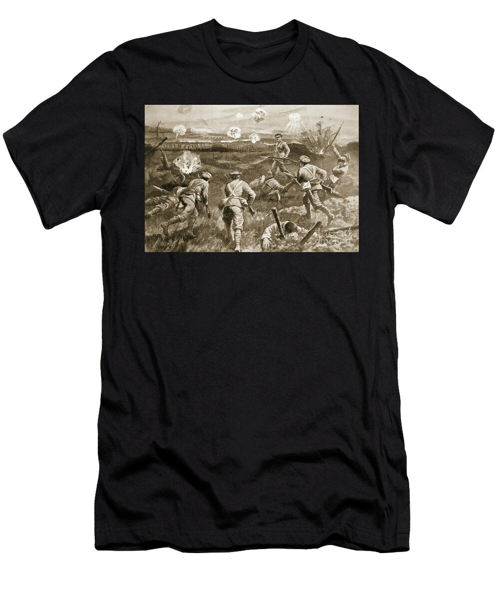 Sergeant H Wells Leading a Platoon Towards the German Wire Entanglements After His Officer Had Been Killed H Ripperger T-Shirt