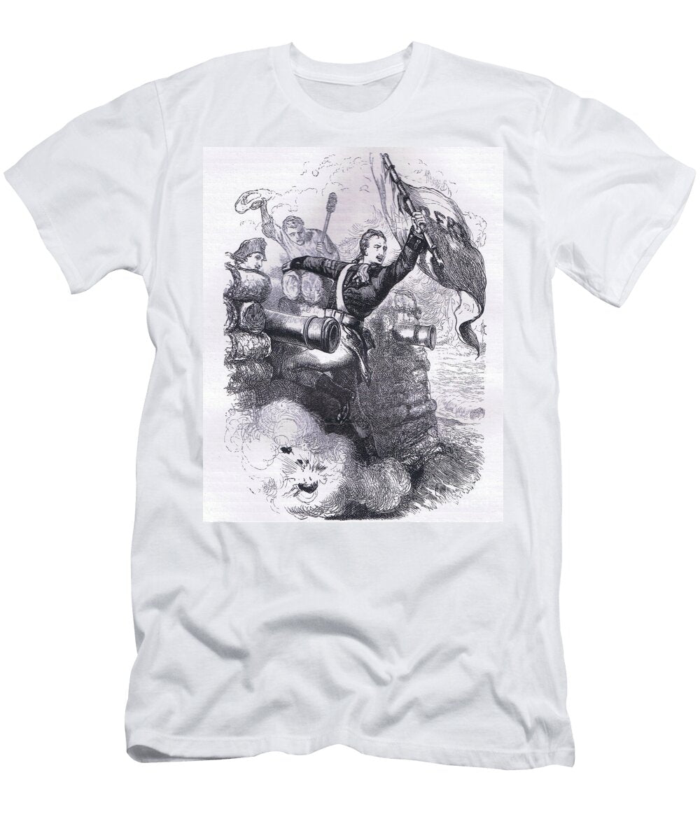 Sergeant Jasper Recovers the Flag Illustration From Cassells History of the United States C1900 American or English School T-Shirt