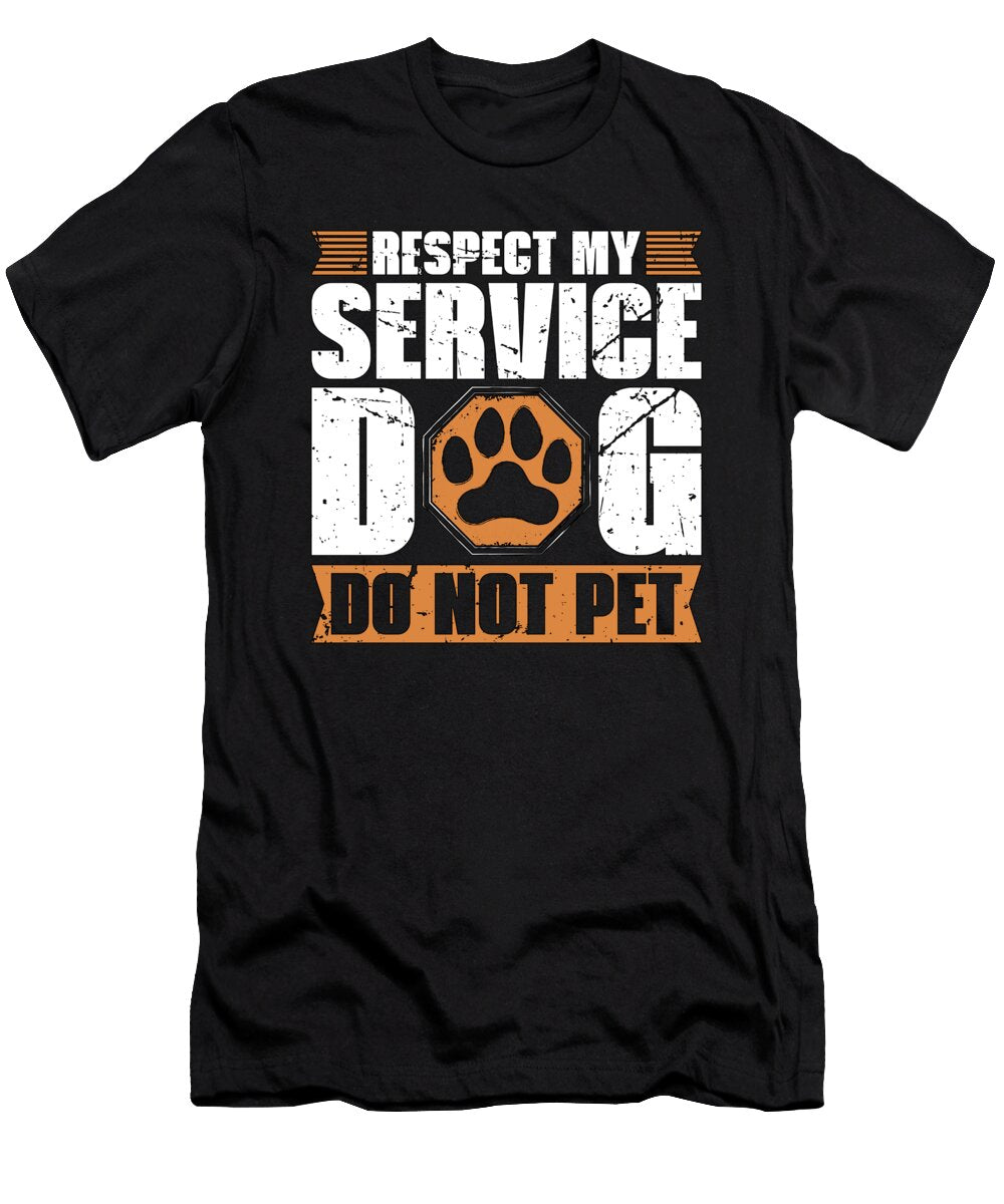 Service Dog Respect My Service Therapy Dog Lover Tshirtconcepts Marvin Poppe T-Shirt