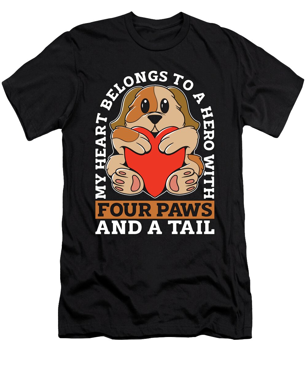 Service Dog Trainer My Heart Belongs to Dog Owner Tshirtconcepts Marvin Poppe T-Shirt