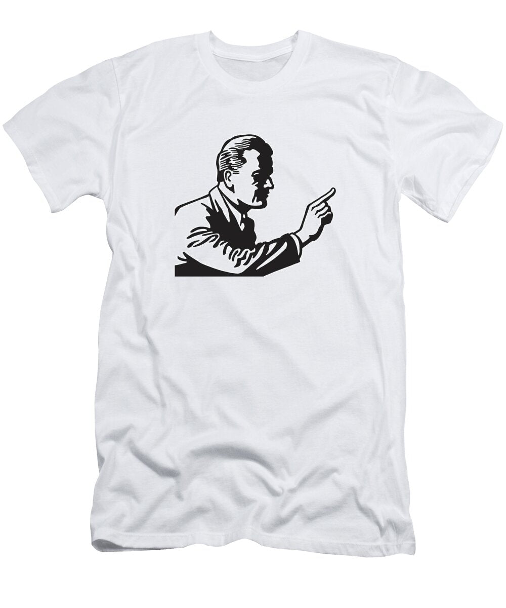Shadowy Man Pointing Csa Images T-Shirt