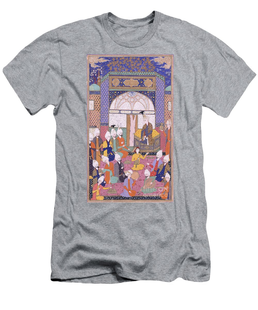 Shah Ismail Holding the First Private Audience After His Accession in Tabriz C1590 1600 Persian School T-Shirt