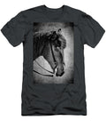 Sheep Herding Horse Portrait Bw Susan Candelario T-Shirt