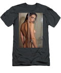 Side Profile of a Woman Showering Behind Glass Showing Jt Photodesign T-Shirt