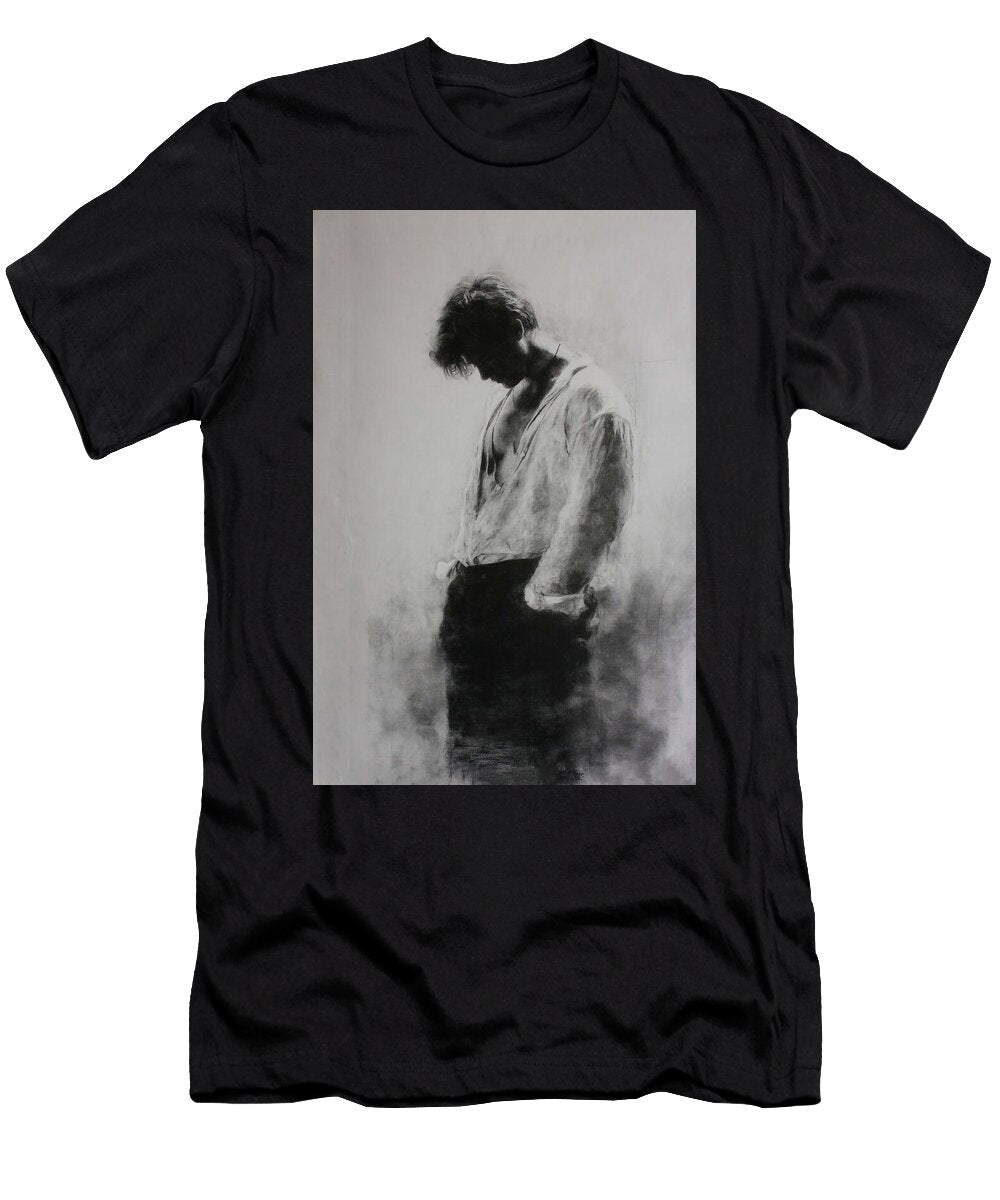 Silhouette of a Thoughtful Man Buster Keaton Hollie Love T-Shirt