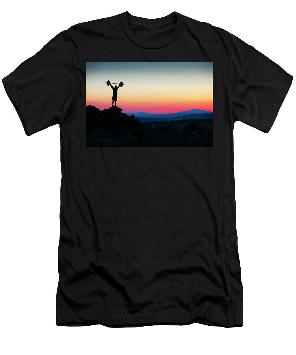 Silhouette of Person Doing Crossfit Adam Kokot T-Shirt