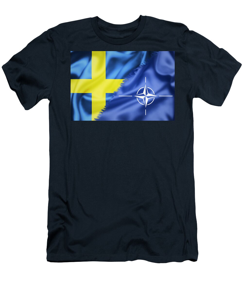 Silk Flags of Sweden and Nato Illustration Brch Photography T-Shirt