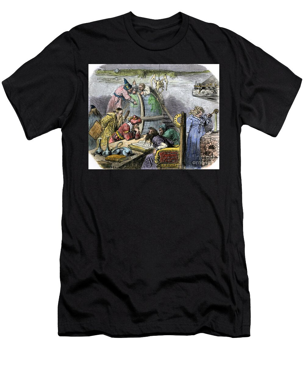Sinbad Sindbad the Marin in the Society of Scholars in India Illustration After the 1001 Nights Tales of the Thousand and One Nights 19th Century Colour Engraving By Gustave Dore American School T-Shirt