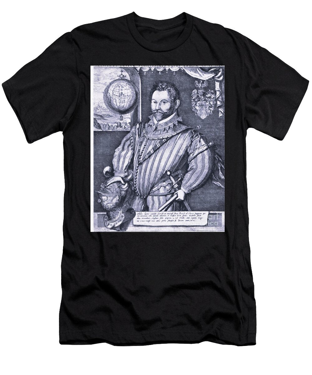 Sir Francis Drake From British Adventure 1947 Jodocus Hondius T-Shirt