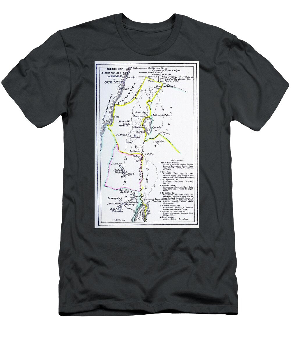 Sketch Map of the Journeying of Our Lord Ao4 Historic Illustrations T-Shirt