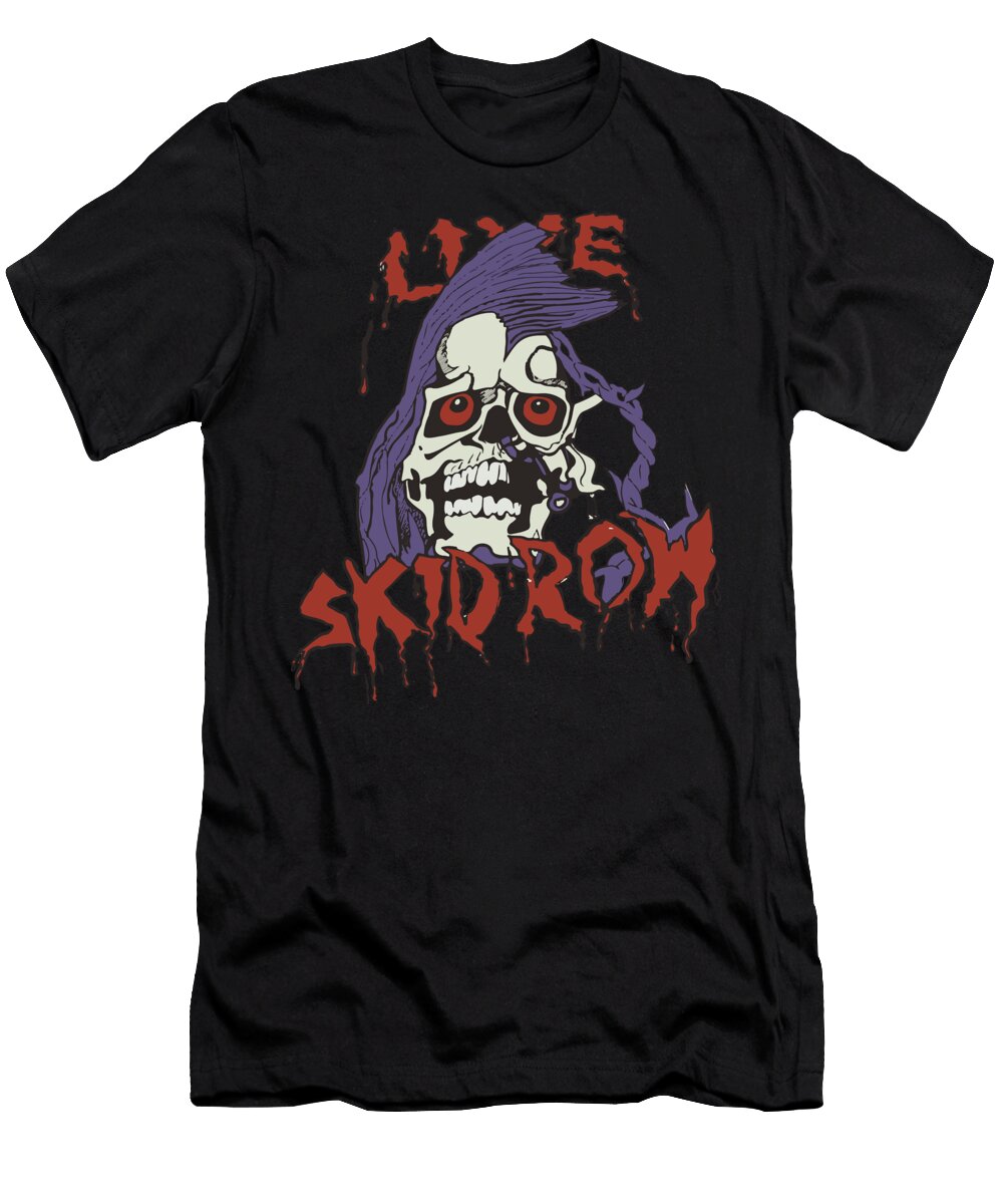 Skid Row Skull with Purple Hair Skid Row T-Shirt