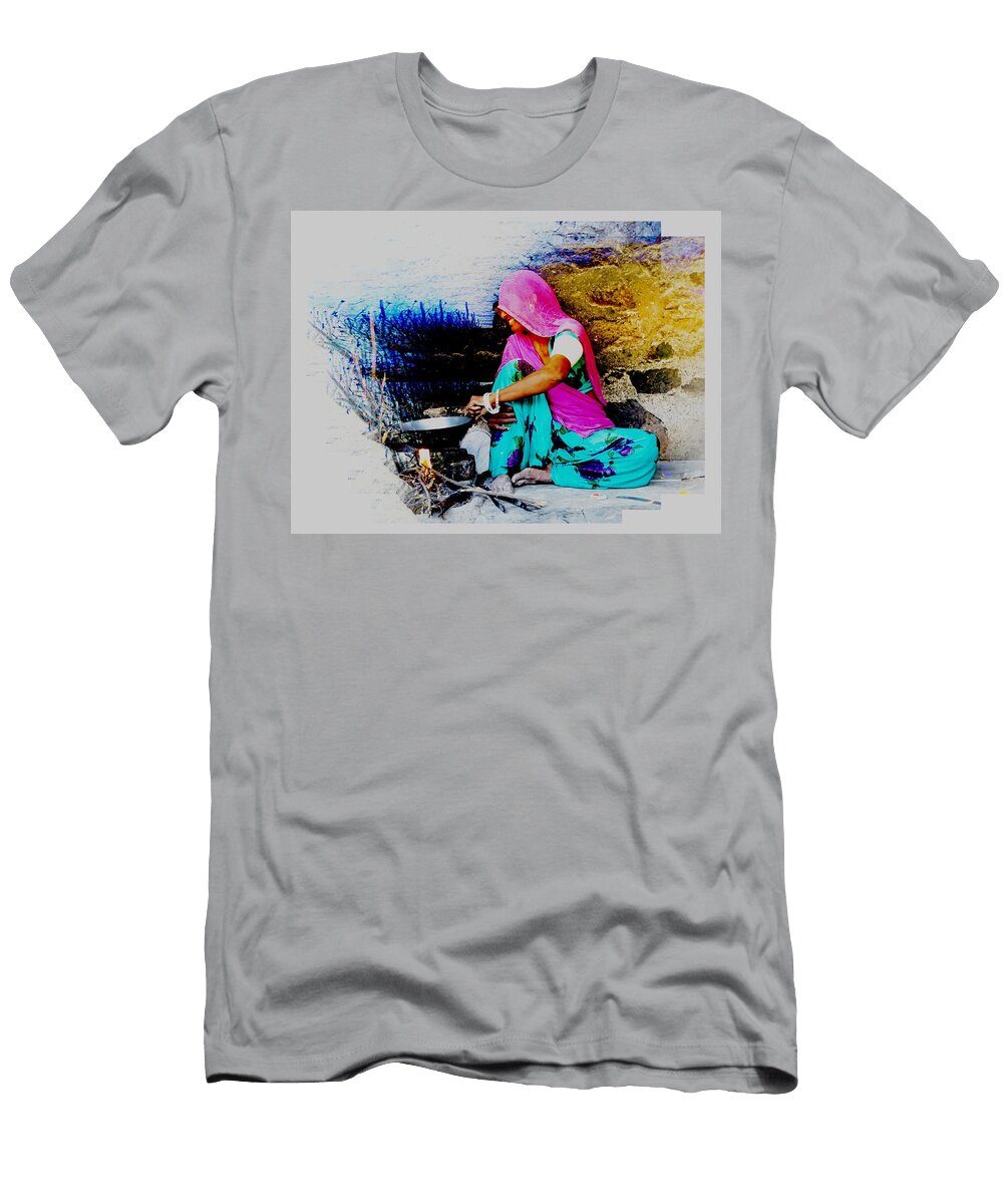 Slice of Life Mud Oven Chulha Tandoor Indian Village Rajasthani 2 Sue Jacobi T-Shirt