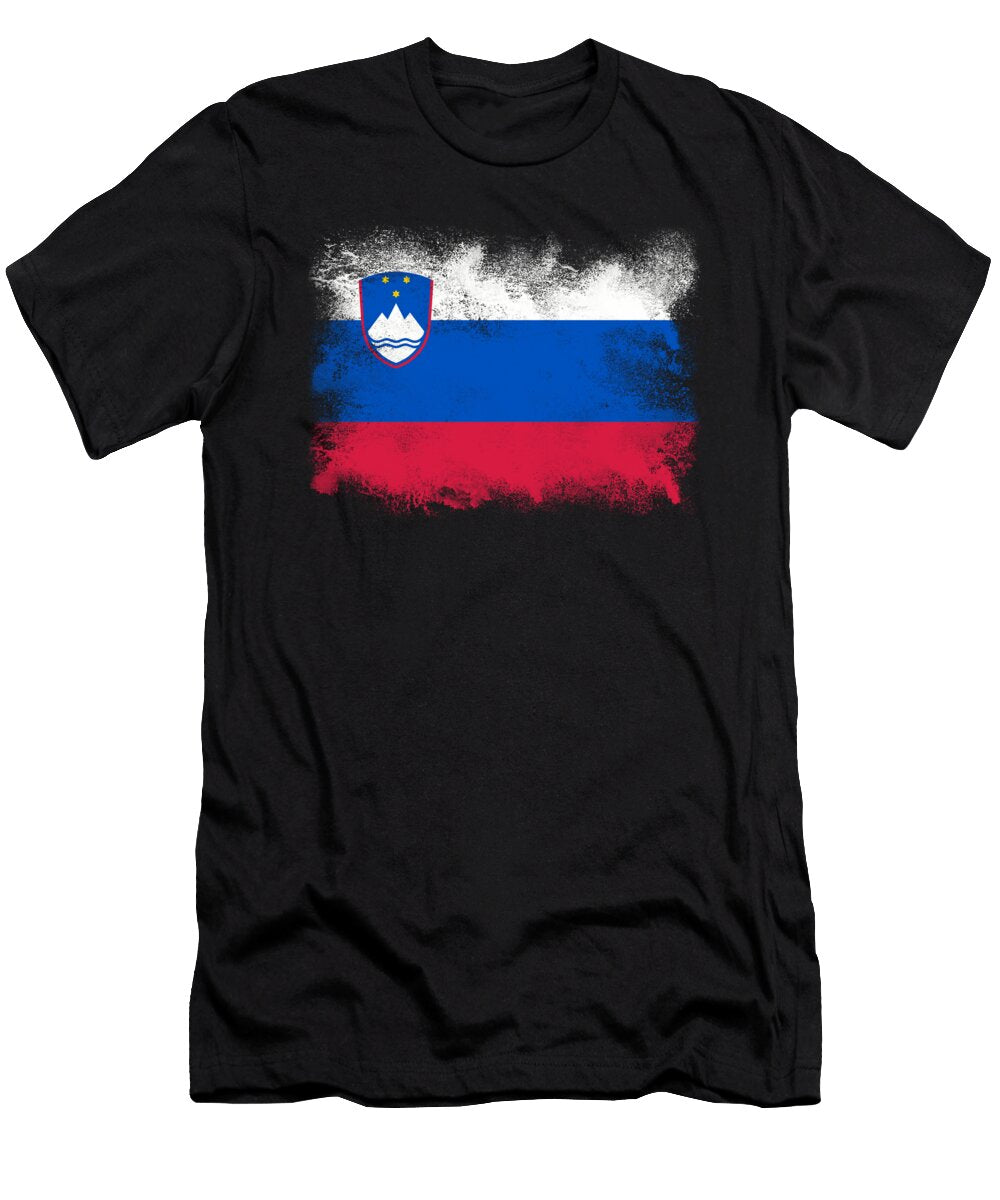 Slovenia Flag Psychoshadow Art T-Shirt