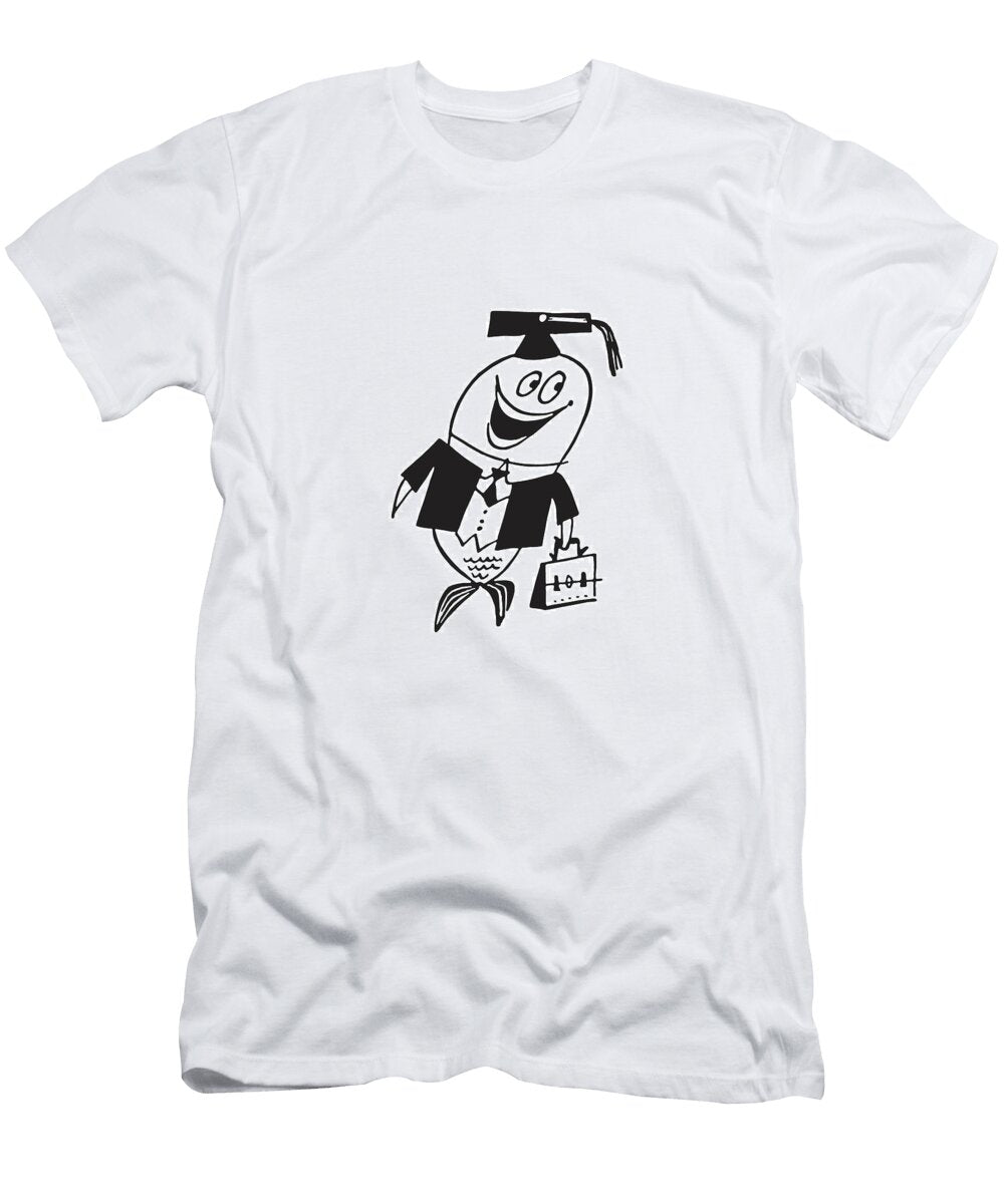 Smiling Fish Graduate Carrying Briefcase Csa Images T-Shirt