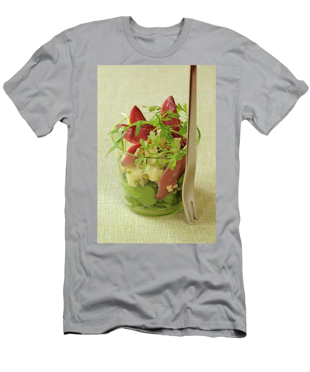 Smoked Duck Magret Potato Pistachio and Walnut Salad Caste T-Shirt