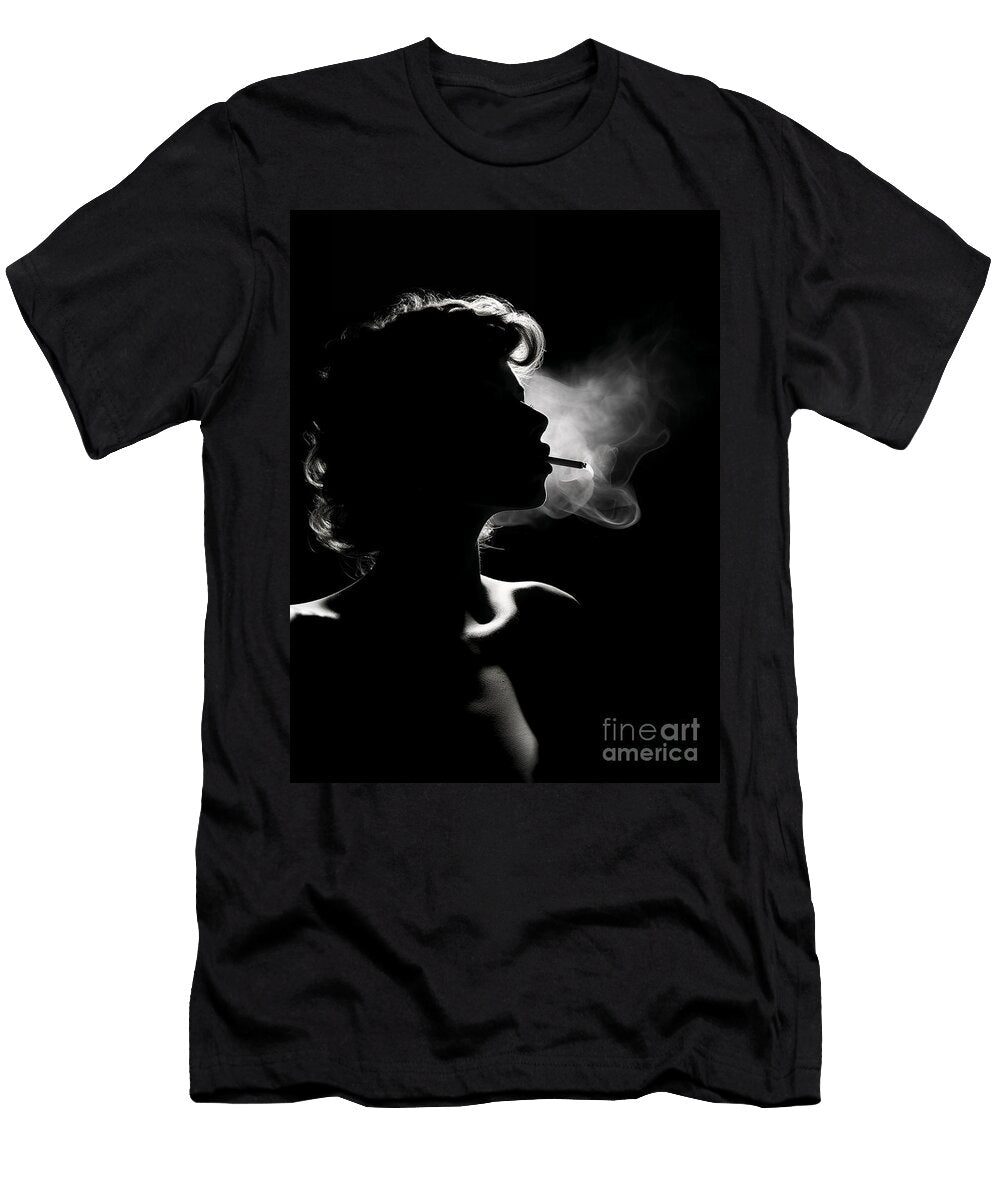 Smoking Woman Portrait Delphimages Photo Creations T-Shirt