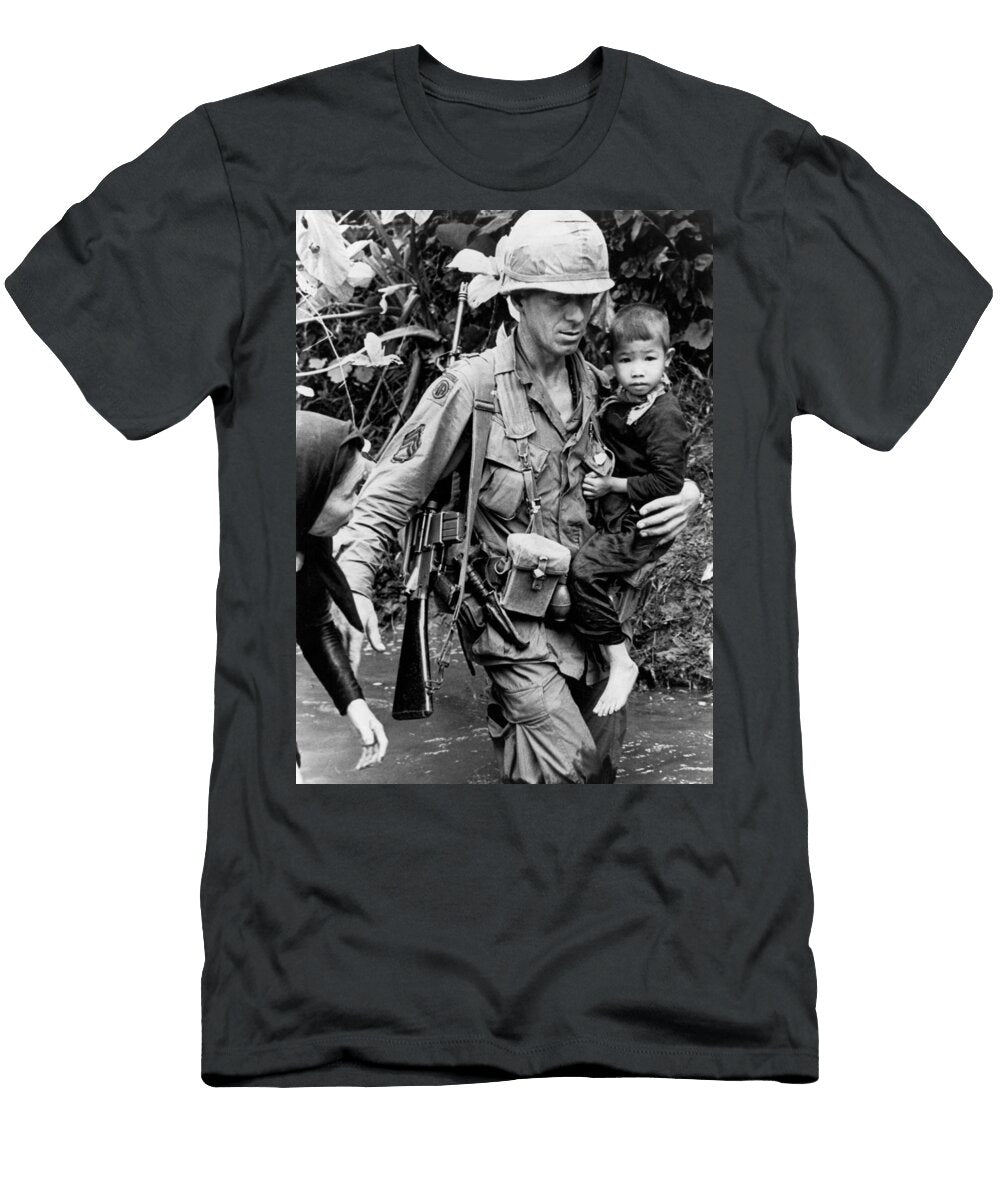 Soldier Carrying Boy Underwood Archives T-Shirt