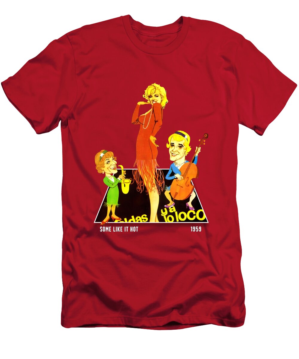 Some Like It Hot 1959 3d Movie Poster Stars on Art T-Shirt