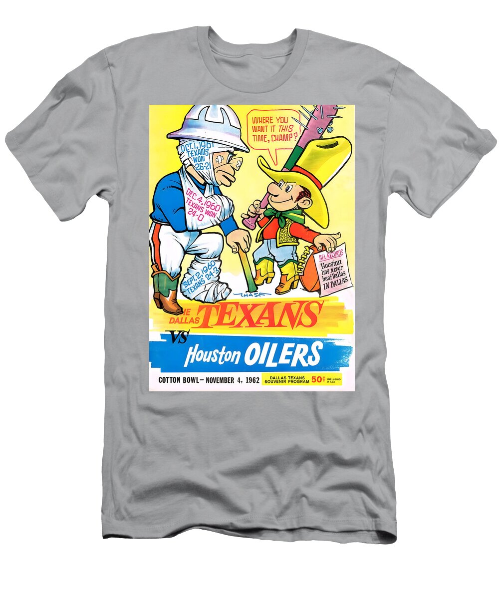 Sp139 American Football Texans Vs Oilers 1962 Vintage Sports Posters T-Shirt