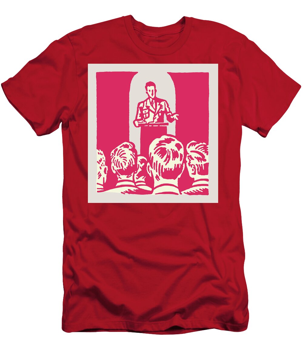 Speaker At Lectern in Front of Audience Csa Images T-Shirt