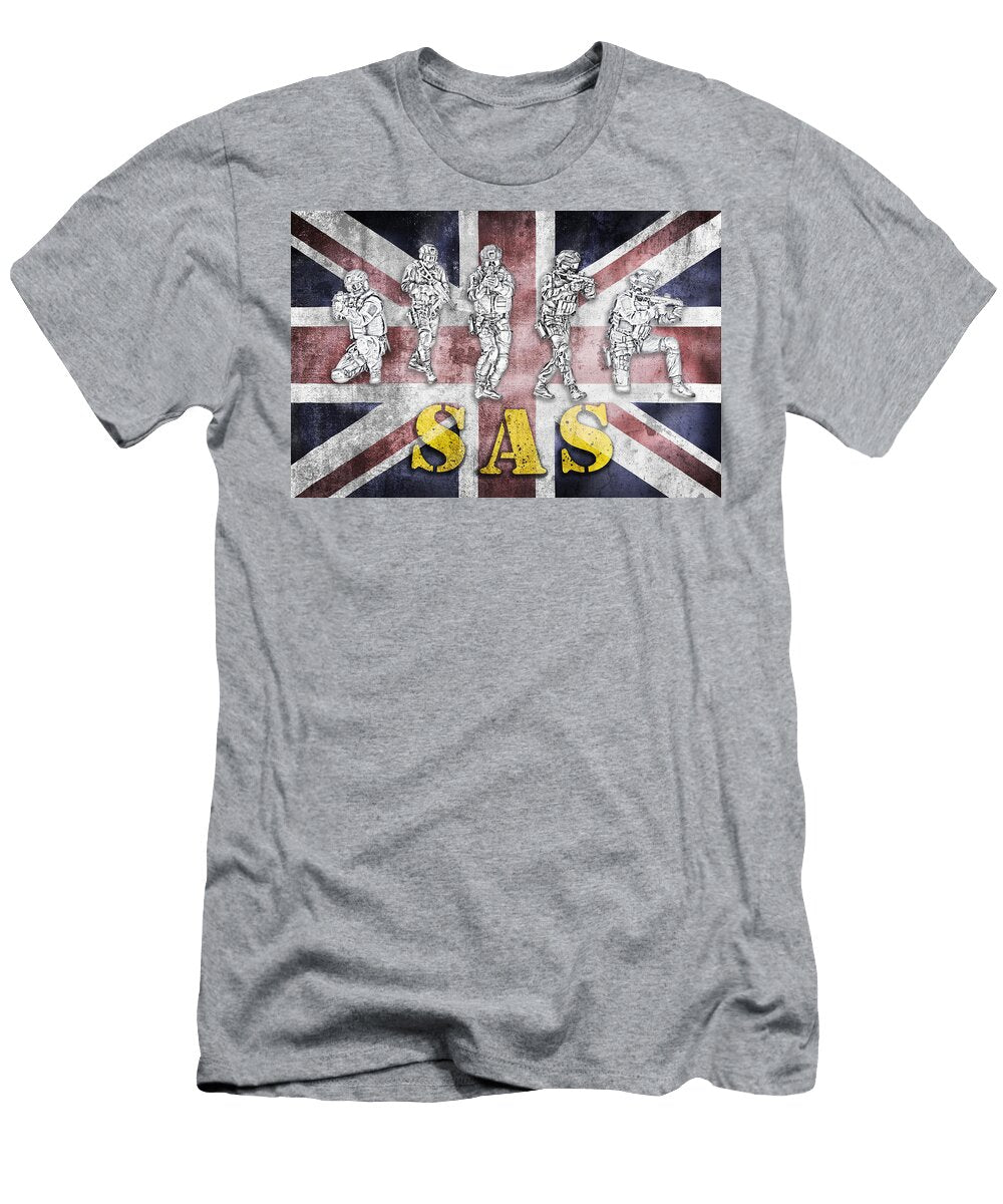 Special Forces Tactical Team in Action Illustration on Grunge UK Brch Photography T-Shirt