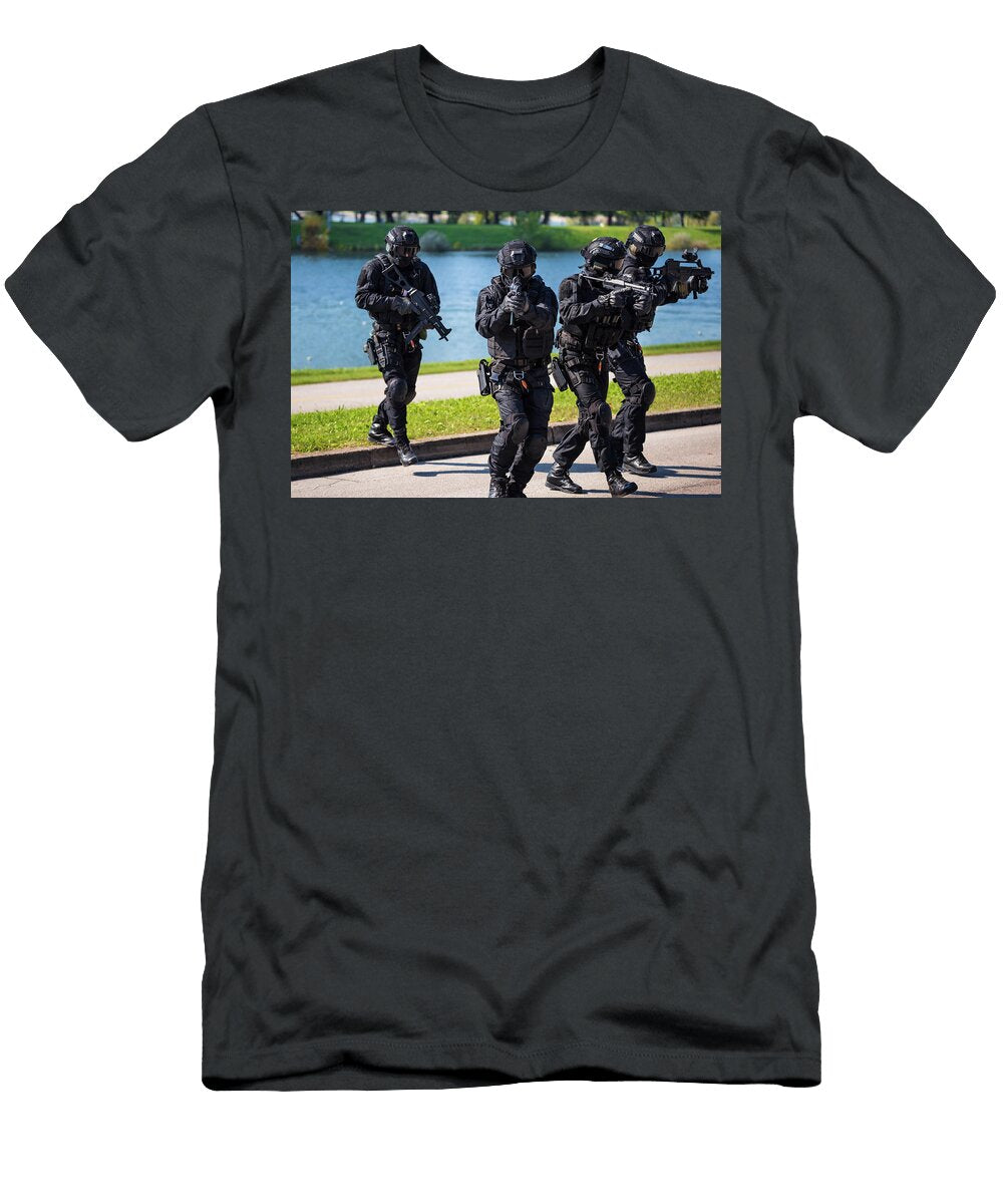 Special Forces Tactical Team of Four in Action Brch Photography T-Shirt
