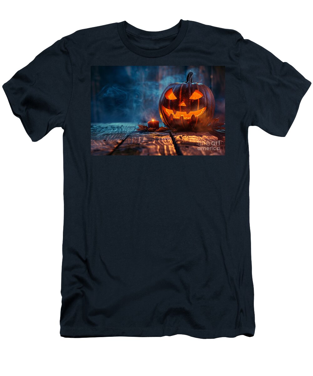 Spooky Halloween Jack O Lantern Delphimages Photo Creations T-Shirt