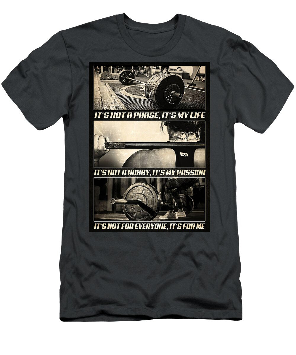 Sport Girl Barbell Its My Life Gambrel Temple T-Shirt