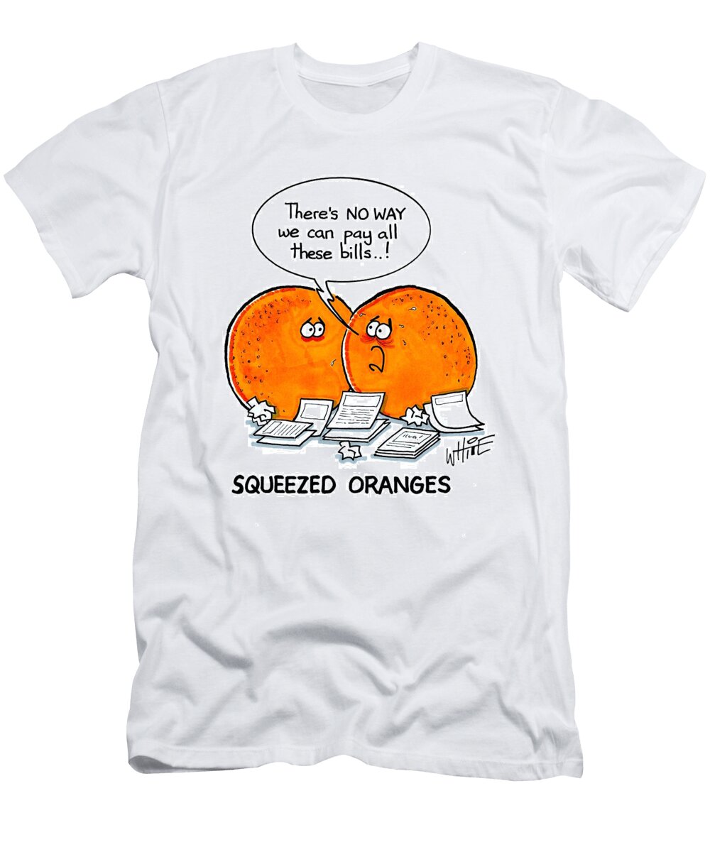 Squeezed Oranges Trevor White T-Shirt
