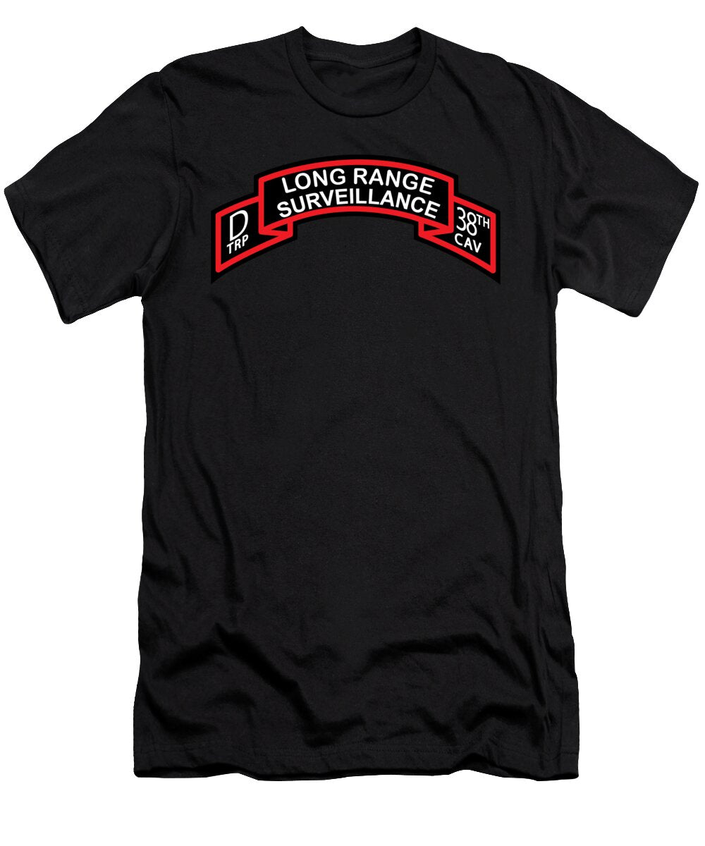 Ssi D Trp 38th Cavalry Long Range Surveillance Scroll X 300 Tom Adkins T-Shirt