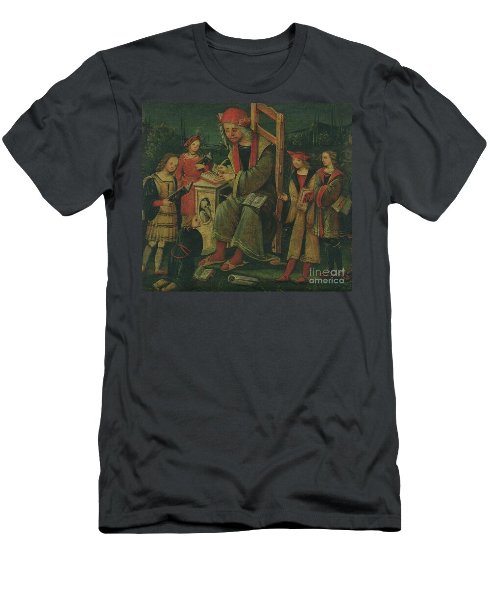 St Cassian in His Chair Surrounded By His Students Amico Aspertini T-Shirt