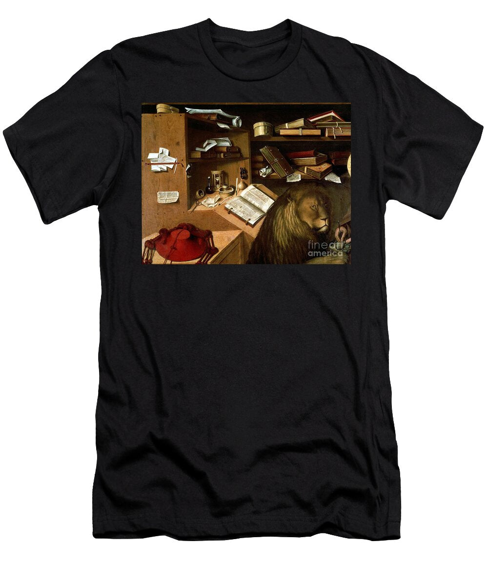 St Jerome Removing a Thorn From the Lions Paw C1445 Niccolo Antonio Colantonio T-Shirt