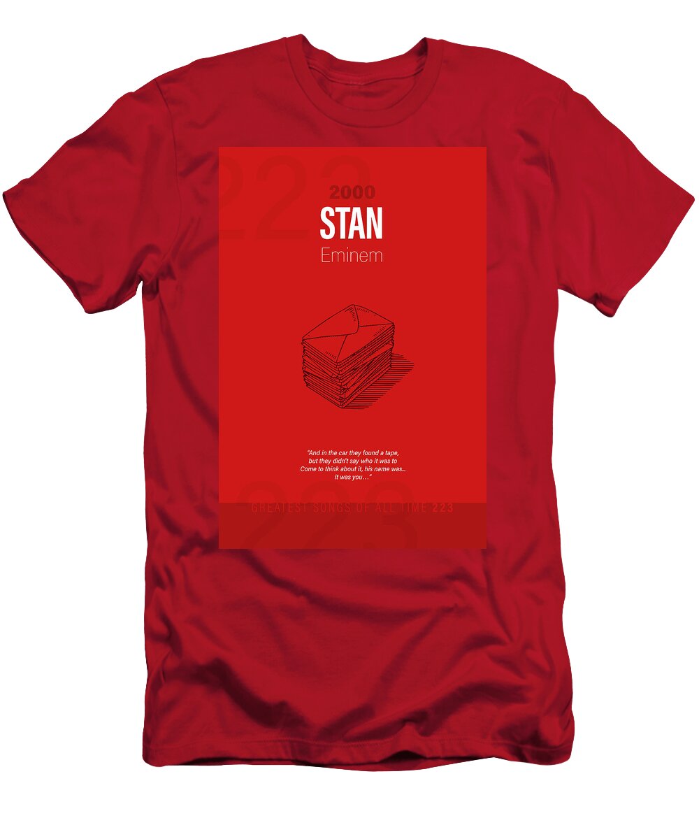 Stan Eminem Minimalist Song Lyrics Greatest Hits of All Time 223 Design Turnpike T-Shirt