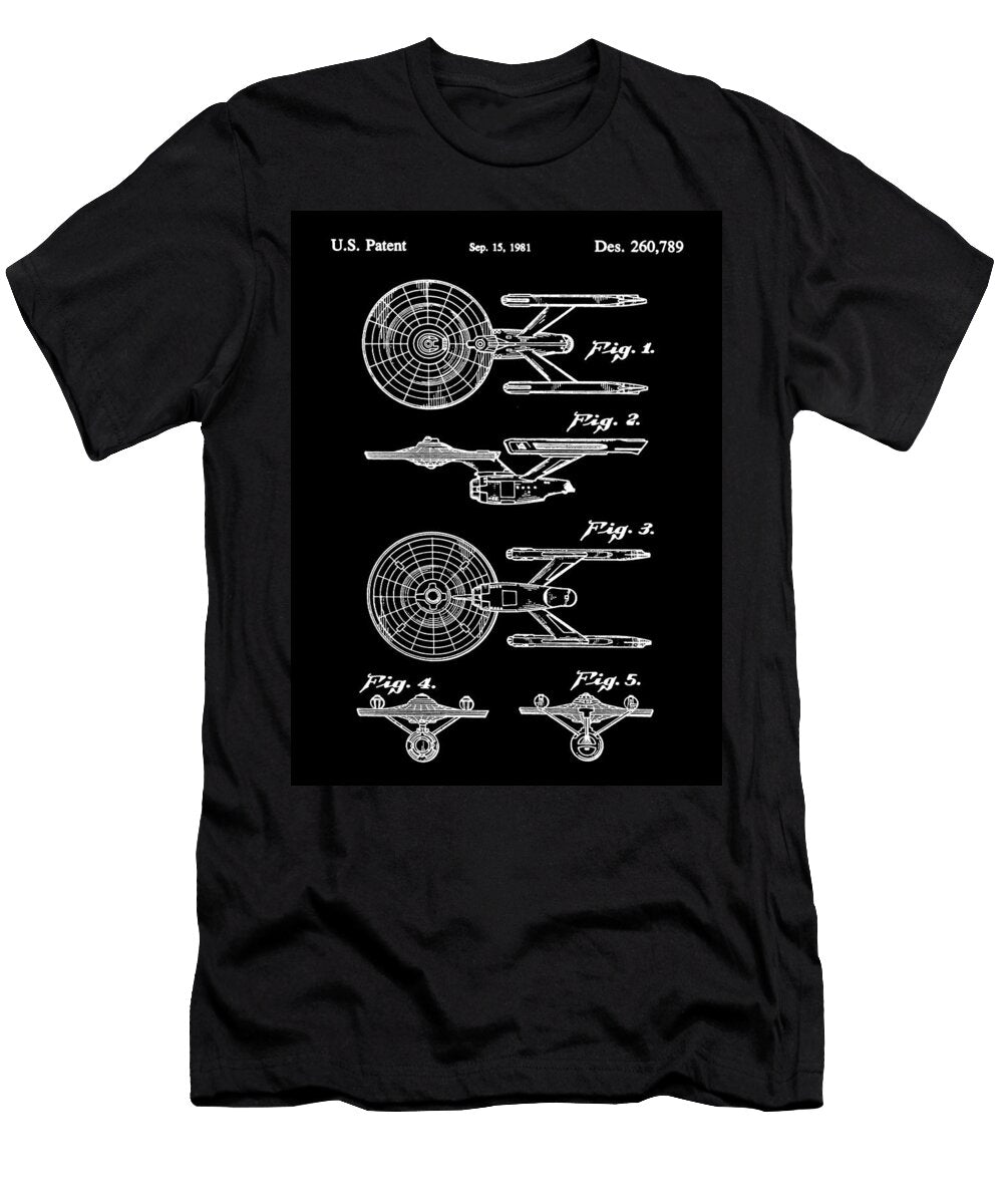 Star Trek Uss Enterprise Toy Patent 1981 Black Stephen Younts T-Shirt