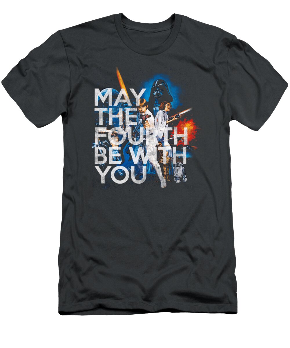Stars May the Fourth Be with You Vintage Movie Poster Atticus Rayna T-Shirt